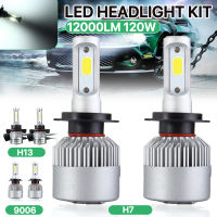 9007 H13 72W 8000LM 6500K Car COB LED ชุดไฟฉายติดศีรษะหลอดไฟ Hi/Lo