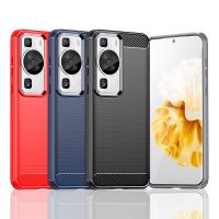 สำหรับ Huawei P60 Pro P60Pro 4G 2023คาร์บอนไฟเบอร์นุ่มเคสใส่โทรศัพท์ซิลิโคน TPU แบบยืดหยุ่นปกหลังเคสกันกระแทกมือถือสีทึบรวมเคสทั้งหมด