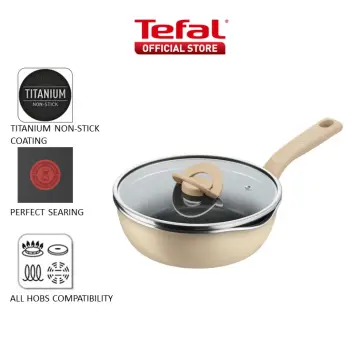 Cheap Tefal Pure Grey Titanium Nonstick Deep Frying Pan (22cm