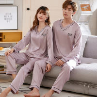 Luxury Homewear Men Silk Pajamas Sets Couple Sleepwear Family Lover Soft Men &amp; Women Pajamas Autumn Winter Pajamas for Men