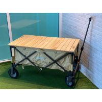 NEW 2021 Topไม้ รถเข็น Coleman Outdoor Wagon Wood Roll Table(พร้อมส่ง ราคาไม่รวมรถเข็น)