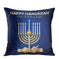 Happy Hanukkah Menorah ปลอกหมอนหมอนอิง45x4 5ซม. เทียนสำหรับวันพักผ่อนการตกแต่งบ้านปลอกหมอนอิงสำหรับโซฟาโซฟาห้องนอน