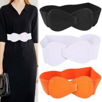 Fashion Women Exquisite Stretch Waistband Bowknot Waistband Elastic Wide Hook Belt Dress Coat Clothing Decoration Belt All-match