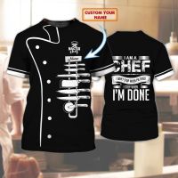 Hot Sale t shirt Custom Name Master Chef 3D All Over Printed Mens Summer Short sleeve O-Neck Unisex