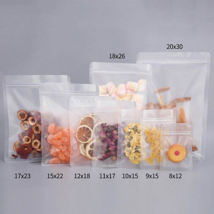 100pcs-frosted-transparent-ziplock-bag-clear-plastic-storage-bag-snack-tea-zipper-bag-mylar-zip-lock-packaging-bag-supplies-food-storage-dispensers