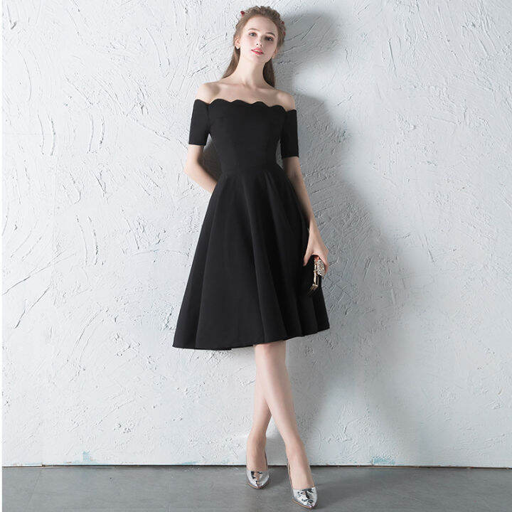 dress-small-black-dress-2022-new-party-elegant-sexy-shoulder-black-short-socialite-evening-dress-women