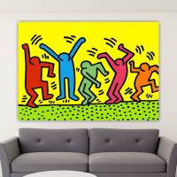 ของขวัญวันแม่. Keith Haring Dancing Men Tribute ของขวัญวันหยุด,พิมพ์ผ้าใบ,ภาพถ่ายที่กำหนดเอง,ภาพถ่ายงานแต่งงาน,ภาพถ่ายครอบครัว,1ชิ้นไม้ภายในกรอบหรือ Frameless