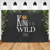 King of All Wild Things Baby Shower Backdrop Blackboard Kids Birthday Party Banner Photo Props Studio Booth Background