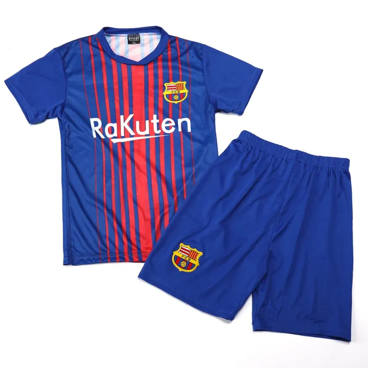 New Barcelona Kids Football Shirt And Football Short Uniforms Baby
