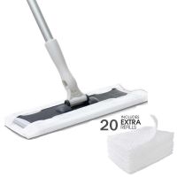 Professional Microfiber Flat Mop with 20 Reusable Fabric Pads for Hardwood, Laminate,Floor Cleaning Sweeper Broom Clean Tools