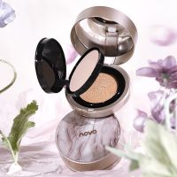 แป้งสองชั้น แป้งอัดแข็ง+แป้งคูสชั่น เนื้อเนียน กันน้ำ โนโน NOVO5861 Light and Bright double layer air cushion cream