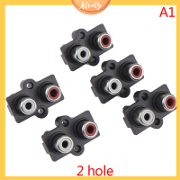 Aleaty? 5pcs 2/4 Hole RCA FEMALE STEREO AUDIO JACK AV AUDIO INPUT SOCKET CONNECTOR