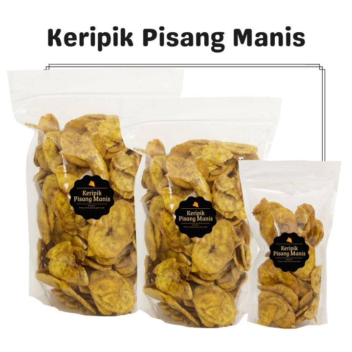 Delish Snacks Keripik Pisang Manis Snack Cemilan Camilan Kripik