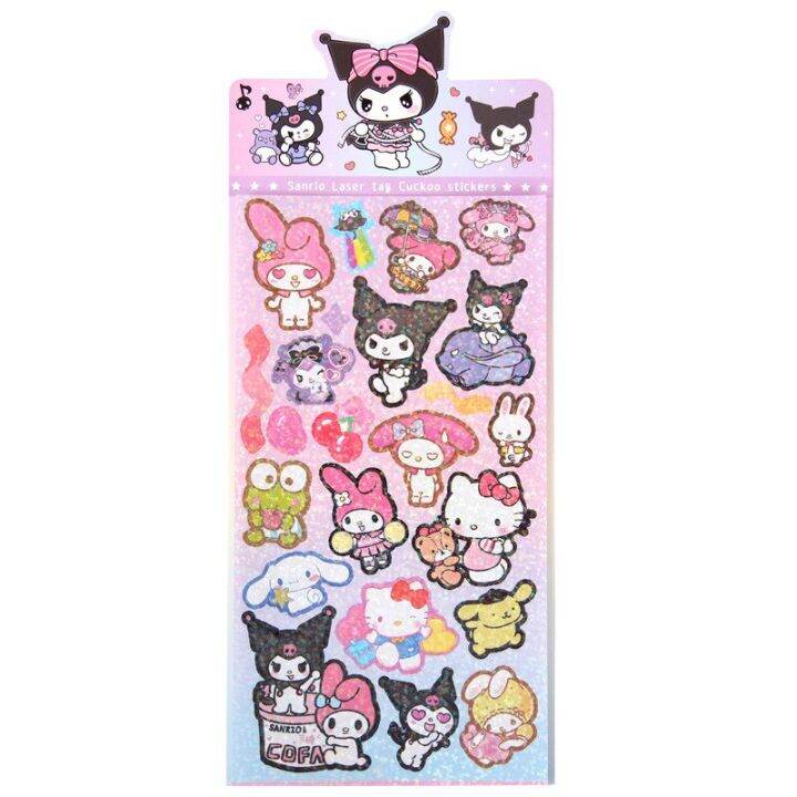 10pcs-sanrio-guka-pochacco-hellokitty-sticker-kuromi-hand-account-posters-decoration-office-stickers-stationary-wholesale