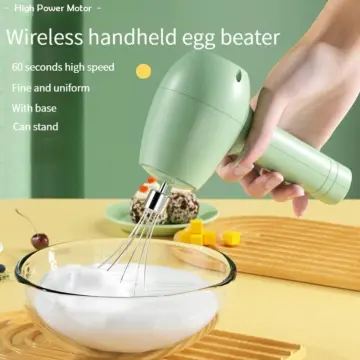 Electric Cordless Hand Mixer 3 Speed Changing Whisk Milk Foamer Small Egg  Beater for Kitchen Baking Green