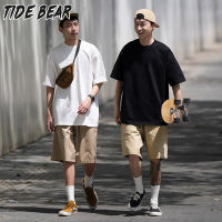 TIDE BEAR เสื้อยืดคอกลมแขนสั้นของผู้ชาย,เสื้อสีพิเศษสั้นเสื้อระบายอากาศที่สะดวกสบายเรียบง่ายฤดูร้อน