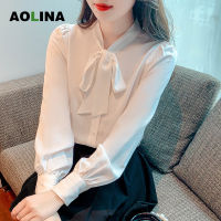 เสื้อแขนยาวเสื้อผู้หญิงแบบชิคชิคแขนพองสำหรับผู้หญิง AOLINA 2023ฤดูใบไม้ผลิ