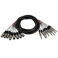 Seismic Audio SATXSW-8x10 4-Channel 10-Feet Insert Snake Cable 8 TRS to 4 XLR Male and 4 XLR Female 10 Foot - 8 Channel