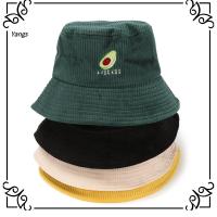 YANGS หมวกหมวกชาวประมง Topi Bucket ปักลายสำหรับผู้หญิงหมวกเดินทาง