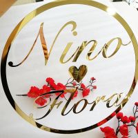 Gold Mirror or Wood Custom Wedding Sign Hoop Style Circle With Name Wall Sign Personalized Mr Mrs Wedding Round Photo Props