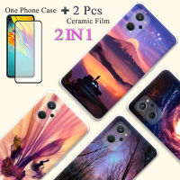 2 IN 1สำหรับ OPPO A96 4G เคส9i Realme พร้อมที่ป้องกันหน้าจอเซรามิกฟิล์มกันรอยกันกระแทกโค้ง