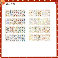 BUSH หลากสี สติกเกอร์ติดผนัง กระดาษ Washi สติกเกอร์ Washi อุปกรณ์สมุดติดรูป สติกเกอร์รูปผลไม้ นักวางแผนวารสาร