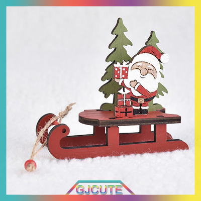 GJCUTE 1PC ปีใหม่แขวน sleigh christma ตารางเครื่องประดับตกแต่งคริสต์มาสสำหรับ Home PARTY Navidad Xmas items