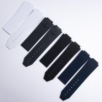 Suitable For hublot Yushi Silicone Watch Strap Big Explosion Smooth Black Rubber Wristband 25 x 17mm