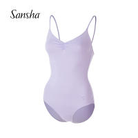 Sansha ผู้หญิง Camisole Leotards ผ้าฝ้าย Lycra Ballet Leotards เครื่องแต่งกายสำหรับสุภาพสตรีฟิตเนสโยคะยิมนาสติก Dancewear L1551C