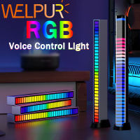 Hot RGB Music Sound Control LED Strip Light Bluetooth App Pickup Voice Activated Rhythm Ambient Bar โคมไฟสำหรับ Night Computer