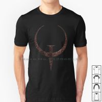 Quake 1 Logo T Shirt Quake 2 Ii Id Software Logo Nine Inch Nails Retro Gaming Fps Doom Wolfenstein Creative 【Size S-4XL-5XL-6XL】