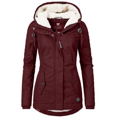 Winter Women Warm Parkas Hooded Thick Plush Winter Coats Female Mid-Long Cotton Jacket Warm Coat Outwear