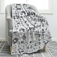เล่นเกม Graffiti Designer อะนิเมะ Flannel ขนแกะผ้าห่มห้องนอนบ้านโซฟาโยนผ้าห่มทำความสะอาดได้