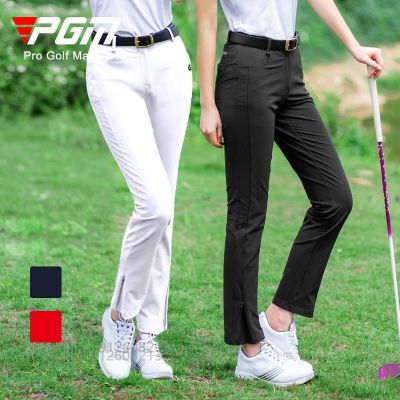 ♚ PGM Ladies Golf Long Pants Elastic Slim Golf Women Trousers Casual Sweatpant Split Pencil Pants Breathable Sports Bottoms XS-XL
