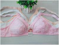 【jw】✢  Cotton bra wirefree full coverage lace bralette top women underwear lingerie Breathable embroidery Hollow out Minimizer bras C23