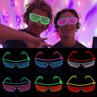 LED Luminous Glasses Halloween Glowing Neon Christmas Party Bril Flashing Light Glow Sunglasses Glass Festival Supplies Costumes