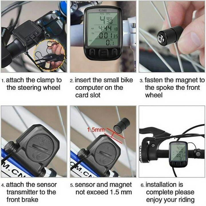 เครื่องวัดระยะทางจักรยานจักรยานดิจิตอลจอ-lcd-กันน้ำสำหรับจักรยานคอมพิวเตอร์จับเวลาวัดระยะทางวัดระยะทางจักรยาน