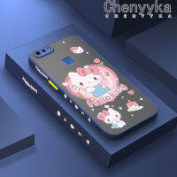 เคส Chenyyka สำหรับ Vivo X20 X21i X21 X21 Ud เคสการ์ตูนน่ารักลาย Hello Kitty แฟชั่นบางเคสแข็งกันแรงกระแทกฝ้าขอบนิ่มคลุมทั้งหมดป้องกันเลนส์กล้องเคส