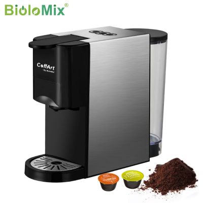 Biolomix เครื่องกาแฟเอสเปรสโซ่3 In 1 19Bar 1450W เครื่องทำกาแฟแคปซูลหลายแบบพอดีกับเนสเปรสโซ่ดอลซ์กัสโตและผงกาแฟ