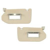 Left Sun Visor Shade Wtih Light Beige Sun Visor Shade with Lamps for 2013-18 Pathfinder 2014-17 Infiniti QX60 2013 JX35 96400-9PB0A, 96401-9PB0A