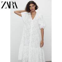 Zaraˉ 4786095 summer new hollow embroidery V-neck lantern sleeve long fairy dress 4786126