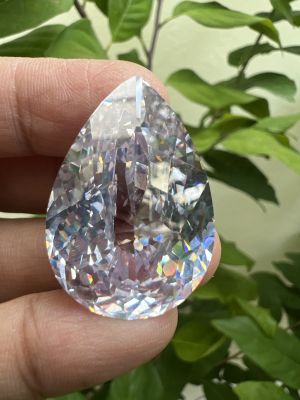 หนักรวม 89 กะรัต พลอย เพชรรัสเซีย AAA WHITECZ DIAMOND  American diamond stone สีขาว ทรงกลม  30X20 มม (1 เม็ด) CUBIC ZIRCONIA CZ ROUND SHAPE 30X20 MM (1PCS)