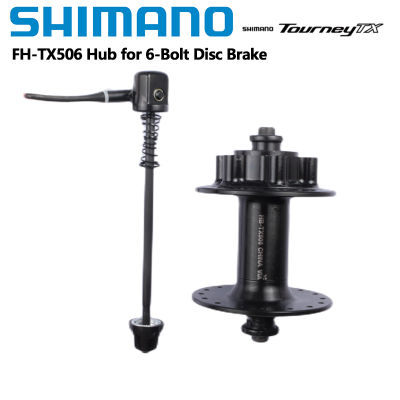 Shimano TOURNEY ฮับ TX506ด้านหน้า32H Freehub untuk Brek Cakera 6-Bolt dengan Pelepasan Pantas Hitam 8S 9S 10S Belakang Belakang MTB Basikal Hub