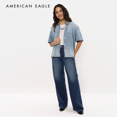 American Eagle Oversized Oxford Button-Up Shirt เสื้อเชิ้ต ผู้หญิง อ็อกฟอร์ด โอเวอร์ไซส์ (NWSB 035-5255-523)