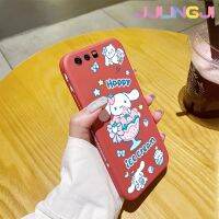 Jjlingji เคสสำหรับ Huawei P10 Plus เคสลายไอศกรีมมีความสุขเคสขอบสี่เหลี่ยมด้านข้างบางเคสมือถือแบบซิลิโคนเคสนิ่มเคสป้องกันการกระแทก