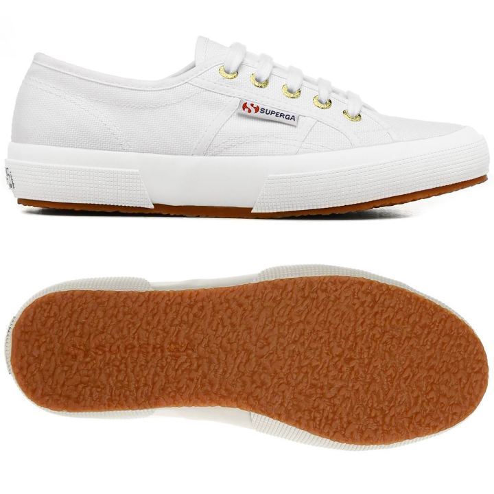 Superga 2750 Cotu Classic Women's Sneakers Shoes White Pale Gold ...