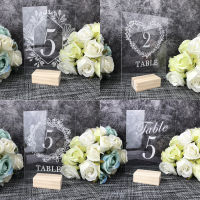 Acrylic Calligraphy Wedding Table Numbers With Wood Holder Set Wedding Event Shower Number Sign Modern Wedding Table Number