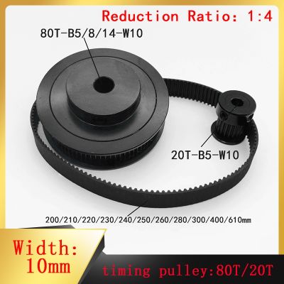 ▥❂♈ Gt2 Black Timing Pulley 20t 80 Teeth 2m 5:1 Speed Ratio Aperture 5/8/14mm Belt Width 10mm Tensioning Pulley Synchronous Wheel