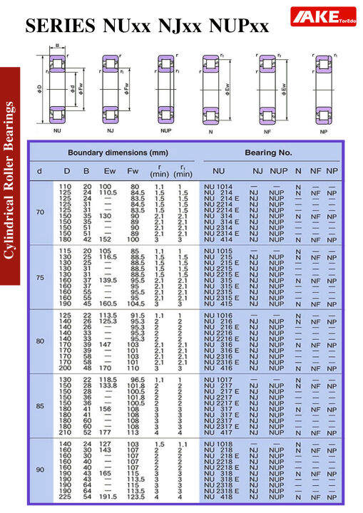 nj216-nj217-nj218-ตลับลูกปืนเม็ดทรงกระบอก-cylindrical-roller-bearings-จัดจำหน่ายโดย-ake-tor-do