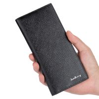 Mens PU Leather Long Wallet Practical Slim Money Clip Soft Leather Card and Driver License Holder Pocket WBL95